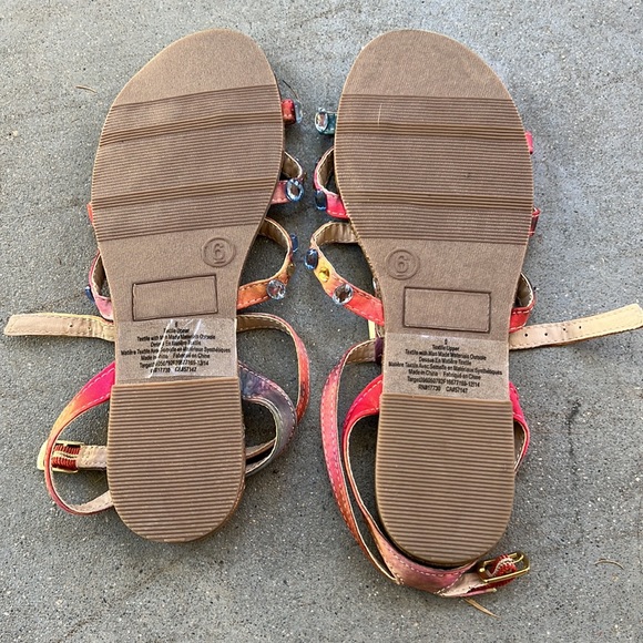 Mossimo multi colored jeweled gemstone sandals ~ size 6 - Picture 3 of 4